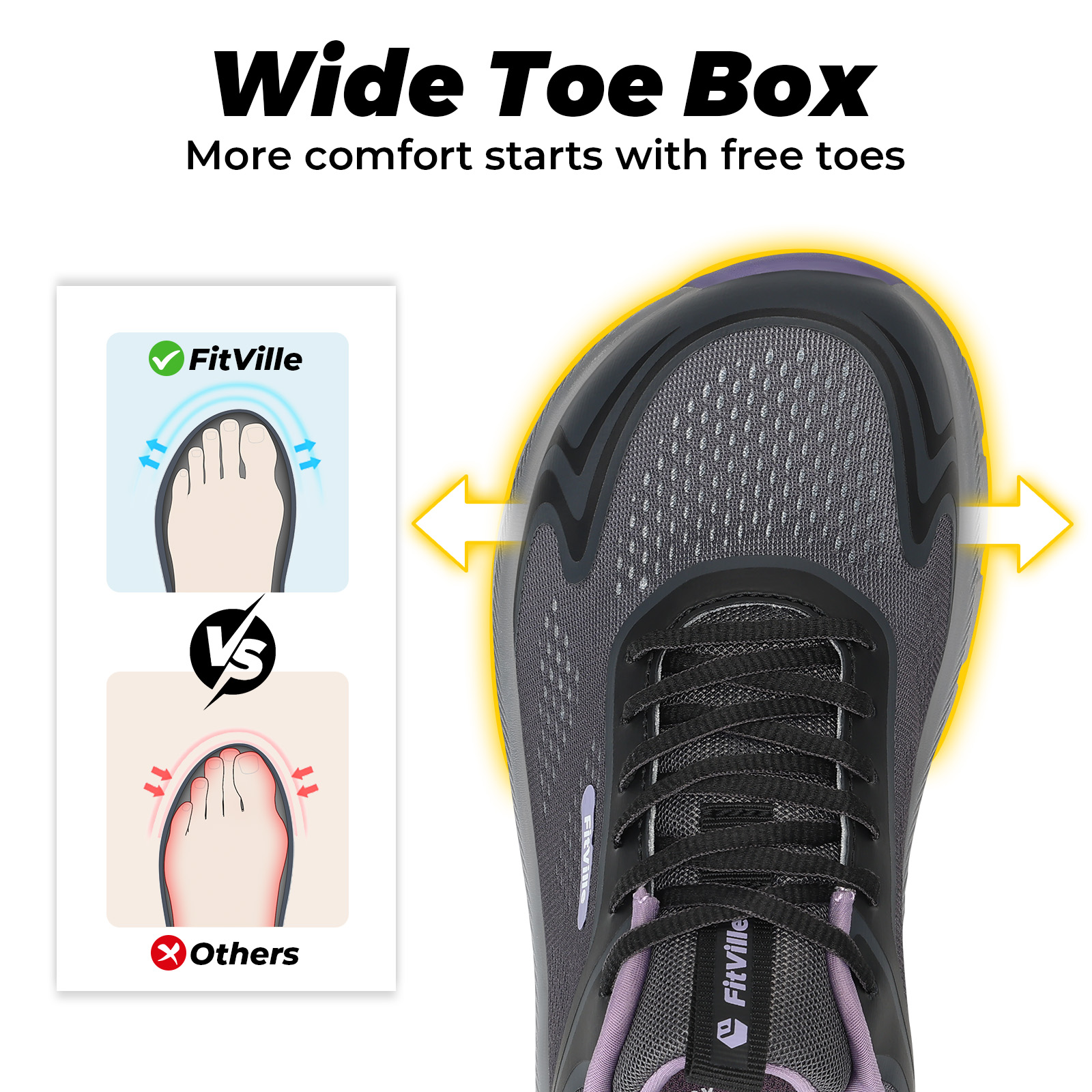 Fitville Women's Sports Shoes  - Wide Toe Box Running Sneakers review and price