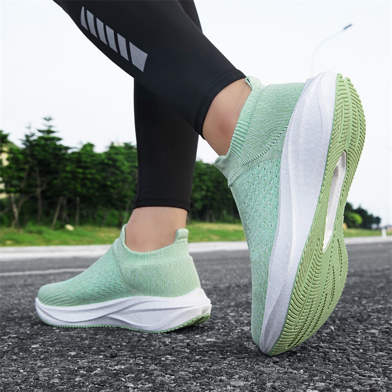 Unisex Slip on Sock Running Sh - Knit Fabric Lace Up Sneakers review and price