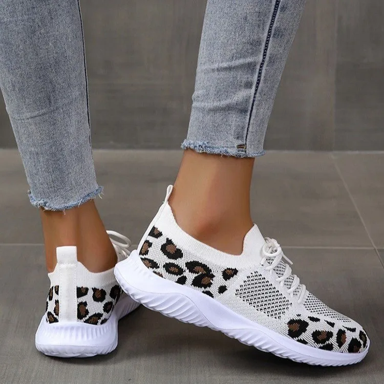 New Summer Women's Knitted Mes - Knit Fabric Lace Up Sneakers review and price