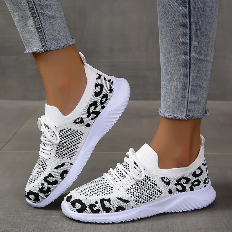 New Summer Women's Knitted Mes - Knit Fabric Lace Up Sneakers review and price